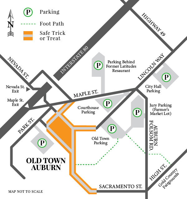 Old Town Auburn Safe Trick-or-Treating Parking Map Old Town Auburn Safe Trick-or-Treating Parking Map